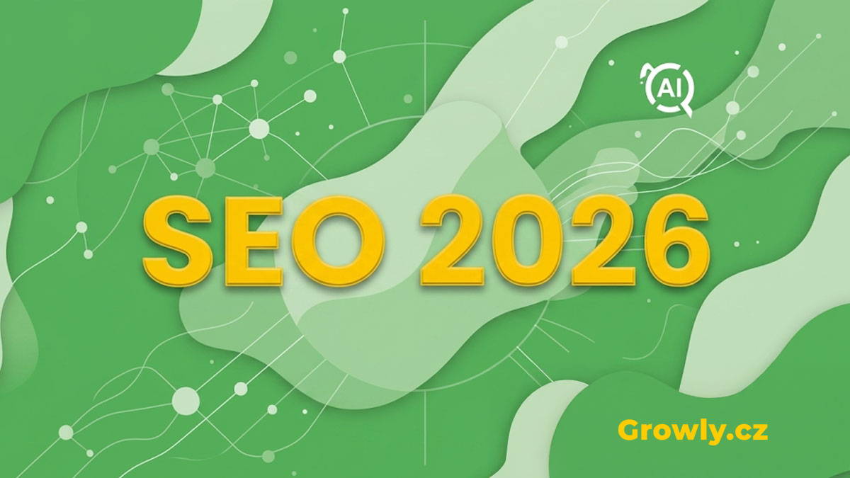 SEO 2026 - ilustrační obrázek k článku na téma, jak budovat SEO v tomto roce, publikováno na SEO webu Growly.cz